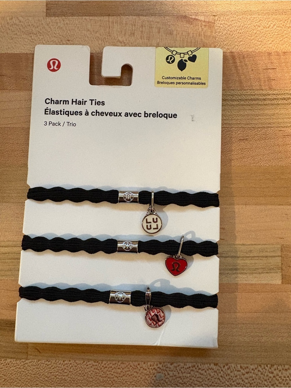 lululemon athletica Charm Hair Tie Set (or Bracelets (Black/silv) - (3 In Pack) - Picture 2 of 5